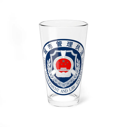 Urban Management And Law Enforcement logo P.R.China  城市管理执法标识 (China) (Coat of Arms) Pint Glass 16oz 16oz - Go Mug Yourself