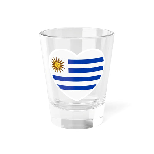 Uruguay flag heart white (Uruguay) Shot Glass 1.5oz 1.5oz - Go Mug Yourself