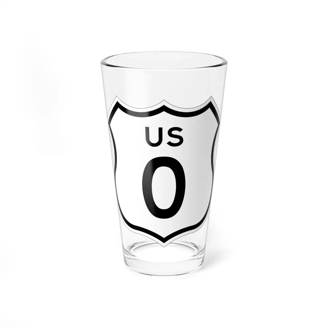 US 0 1961 cutout template (California) (Road Sign) Pint Glass 16oz 16oz - Go Mug Yourself