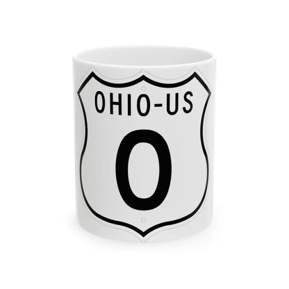 US 0 Ohio 1955 (Ohio) (Road Sign) White Coffee Mug 11oz - Go Mug Yourself