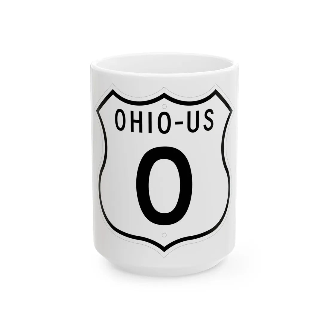 US 0 Ohio 1955 (Ohio) (Road Sign) White Coffee Mug 15oz - Go Mug Yourself