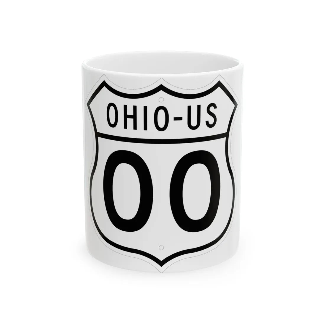 US 00 Ohio 1948 (Ohio) (Road Sign) White Coffee Mug 11oz - Go Mug Yourself