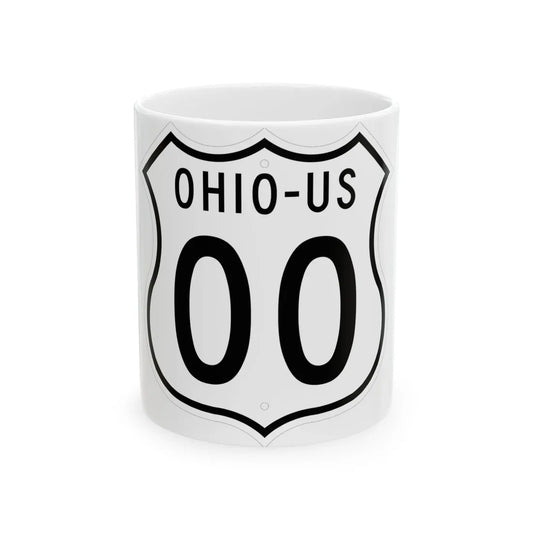 US 00 Ohio 1955 (Ohio) (Road Sign) White Coffee Mug 11oz - Go Mug Yourself