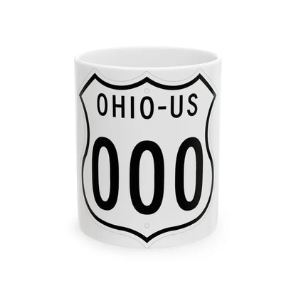 US 000 Ohio 1955 (Ohio) (Road Sign) White Coffee Mug 11oz - Go Mug Yourself