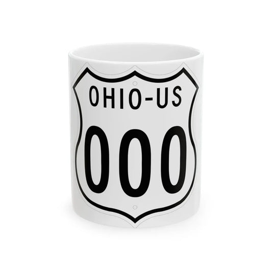 US 000 Ohio 1955 (Ohio) (Road Sign) White Coffee Mug 11oz - Go Mug Yourself
