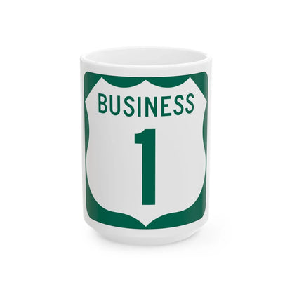 US 1 Business MD (Maryland) (Road Sign) White Coffee Mug 15oz - Go Mug Yourself