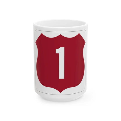 US 1 FL (Florida) (Road Sign) White Coffee Mug 15oz - Go Mug Yourself