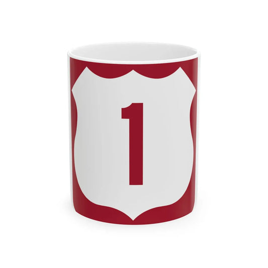 US 1 FL reversed (Florida) (Road Sign) White Coffee Mug 11oz - Go Mug Yourself