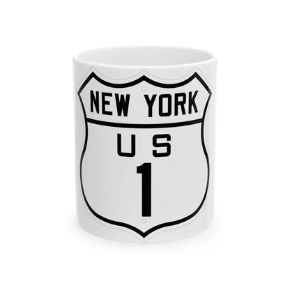 US 1 New York 1926 (New York) (Road Sign) White Coffee Mug 11oz - Go Mug Yourself