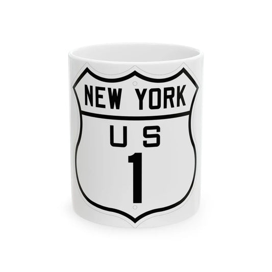 US 1 New York 1926 (New York) (Road Sign) White Coffee Mug 11oz - Go Mug Yourself
