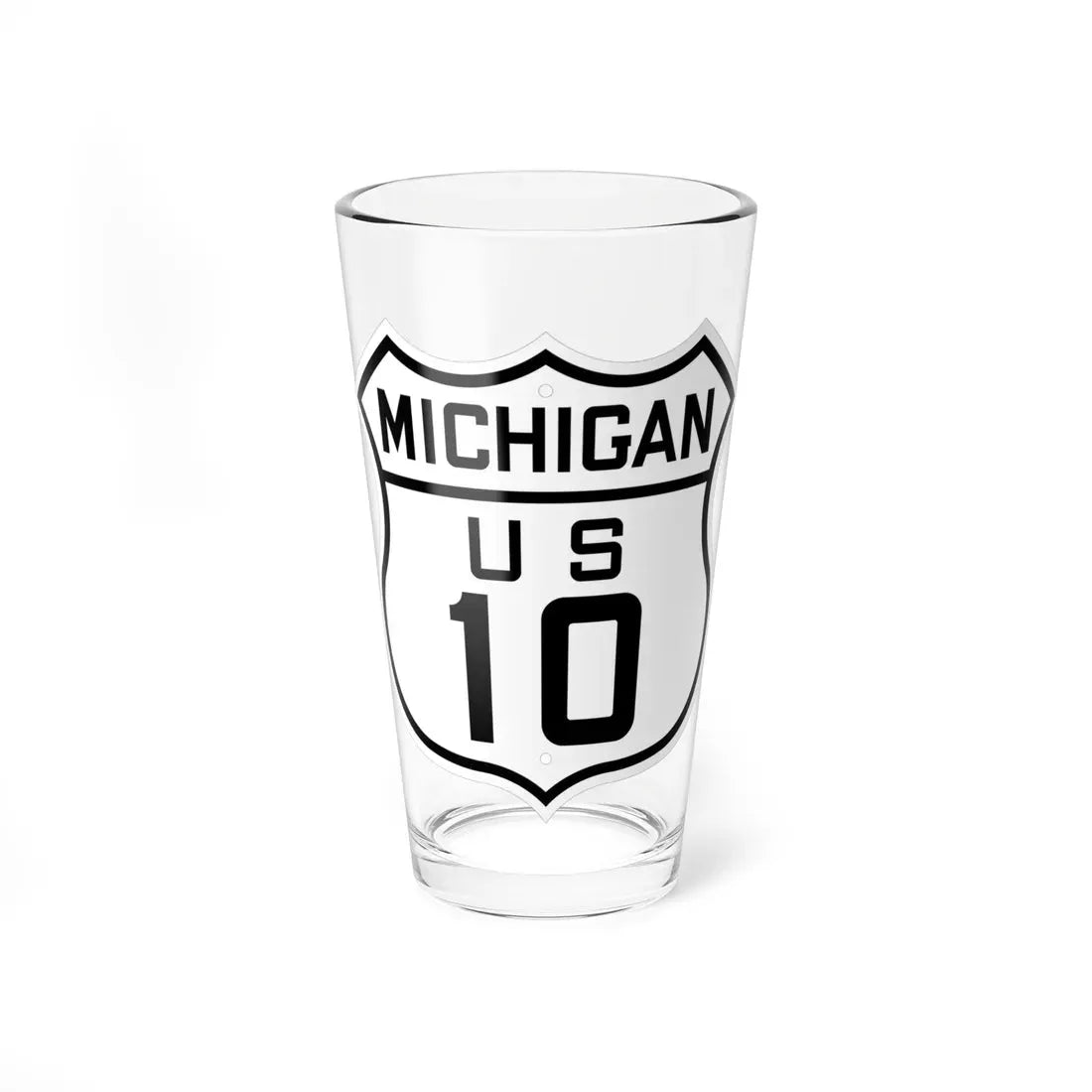 US 10 Michigan 1926 (Michigan) (Road Sign) Pint Glass 16oz 16oz - Go Mug Yourself