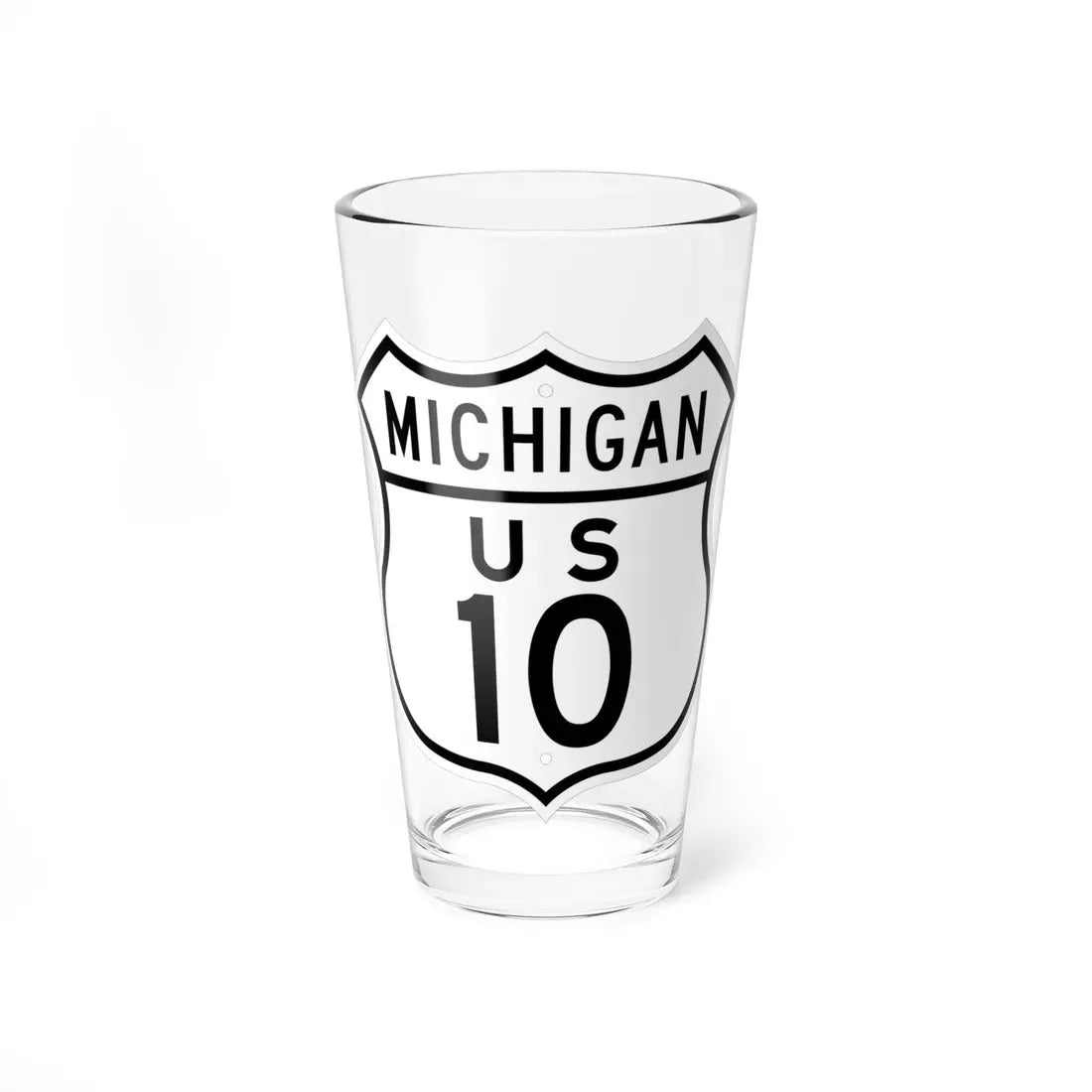 US 10 Michigan 1948 (Michigan) (Road Sign) Pint Glass 16oz 16oz - Go Mug Yourself