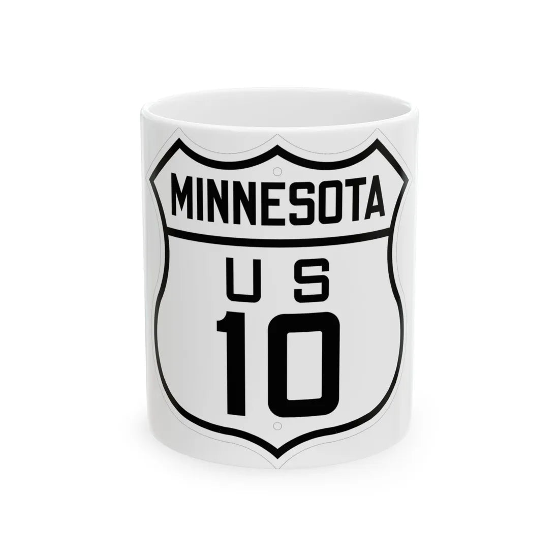 US 10 Minnesota 1926 (Minnesota) (Road Sign) White Coffee Mug 11oz - Go Mug Yourself