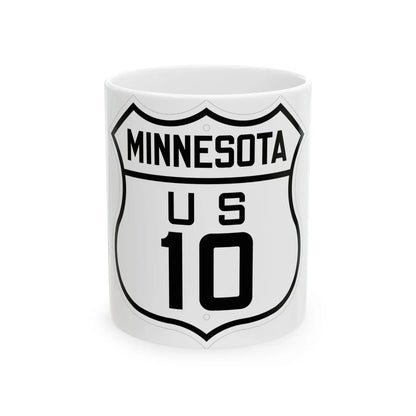 US 10 Minnesota 1926 (Minnesota) (Road Sign) White Coffee Mug 11oz - Go Mug Yourself