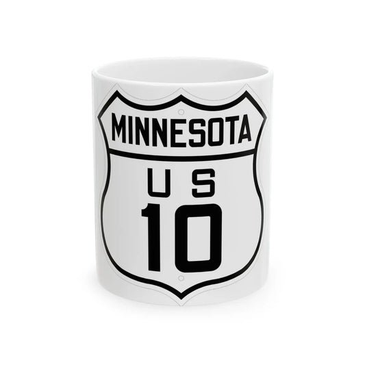 US 10 Minnesota 1926 (Minnesota) (Road Sign) White Coffee Mug 11oz - Go Mug Yourself