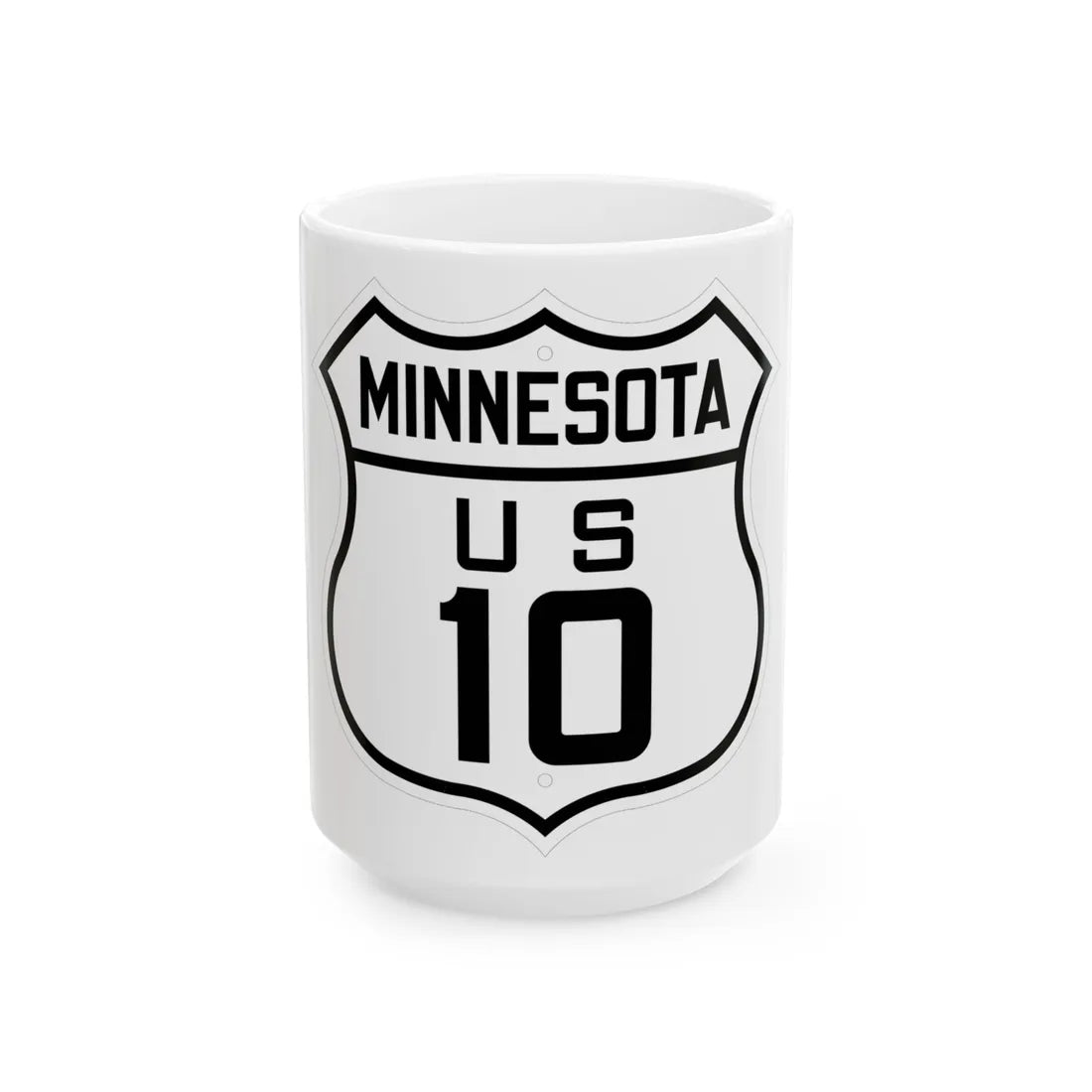 US 10 Minnesota 1926 (Minnesota) (Road Sign) White Coffee Mug 15oz - Go Mug Yourself