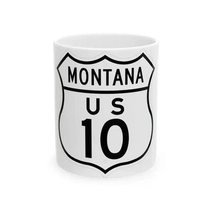 US 10 Montana 1948 (Montana) (Road Sign) White Coffee Mug 11oz - Go Mug Yourself