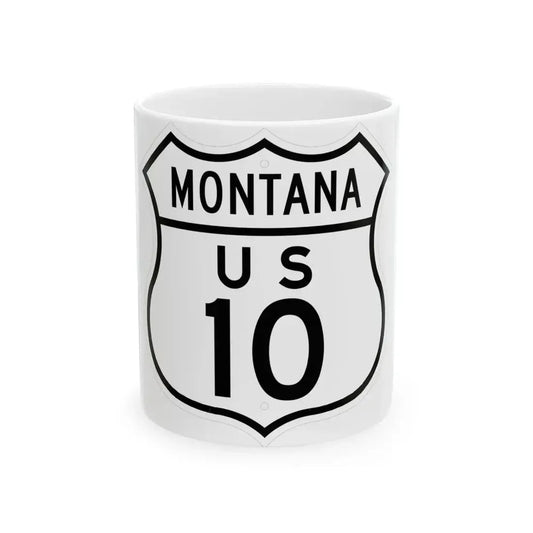 US 10 Montana 1948 (Montana) (Road Sign) White Coffee Mug 11oz - Go Mug Yourself