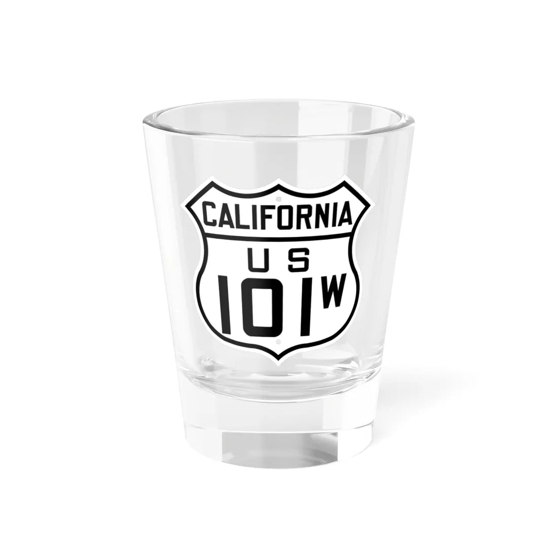 US 101W California 1926 (California) (Road Sign) Shot Glass 1.5oz 1.5oz - Go Mug Yourself
