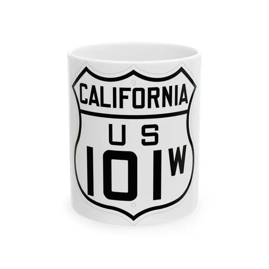 US 101W California 1926 (California) (Road Sign) White Coffee Mug 11oz - Go Mug Yourself
