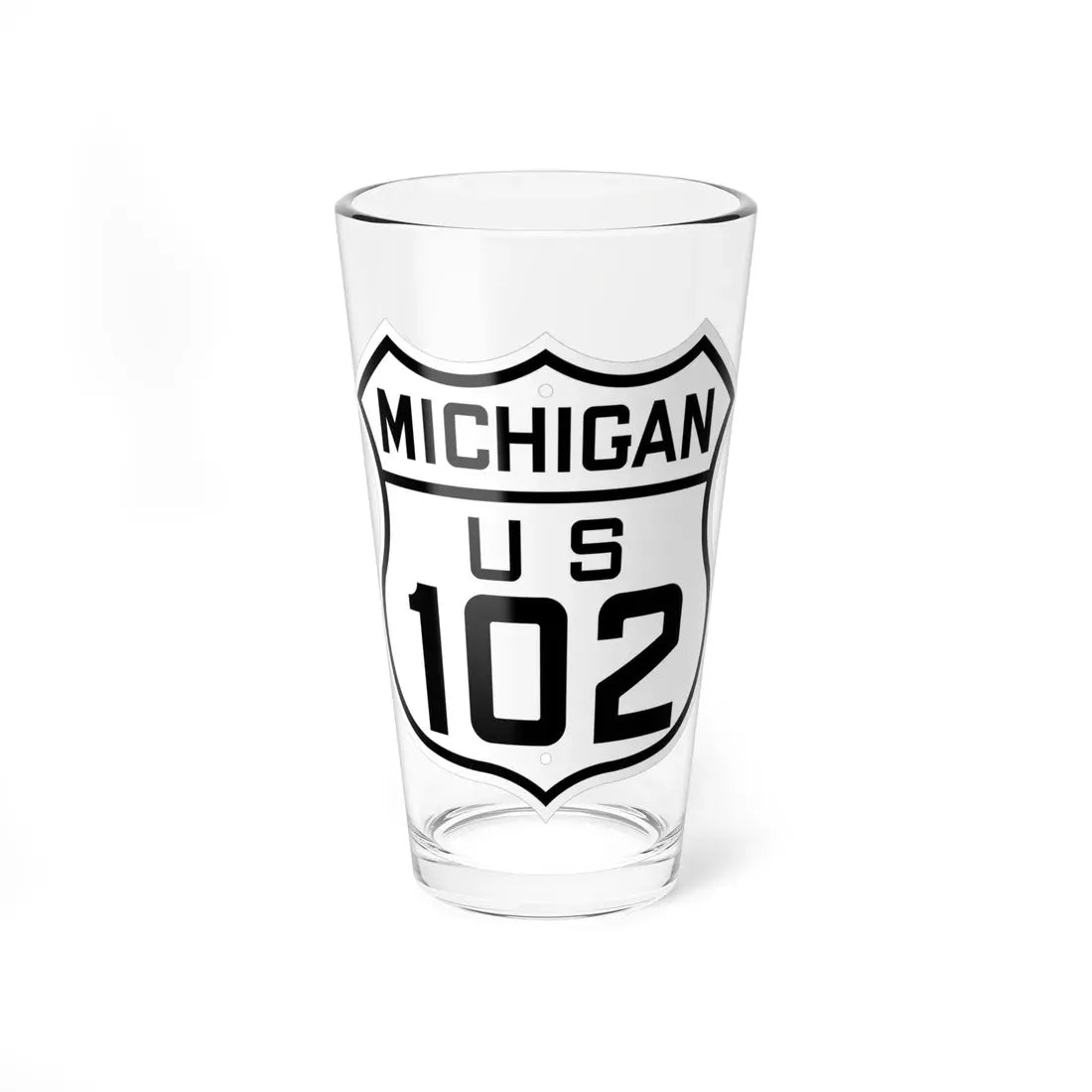 US 102 Michigan 1926 (Michigan) (Road Sign) Pint Glass 16oz 16oz - Go Mug Yourself