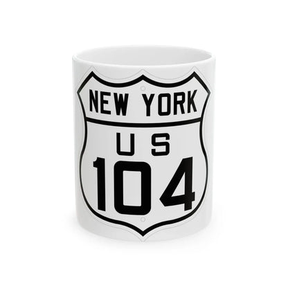 US 104 New York 1926 (New York) (Road Sign) White Coffee Mug 11oz - Go Mug Yourself