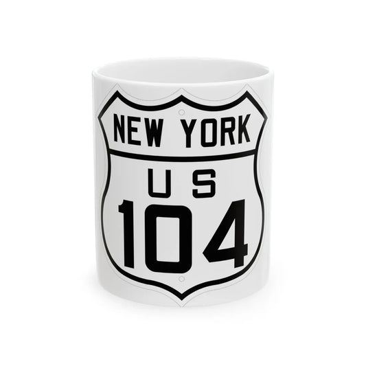 US 104 New York 1926 (New York) (Road Sign) White Coffee Mug 11oz - Go Mug Yourself