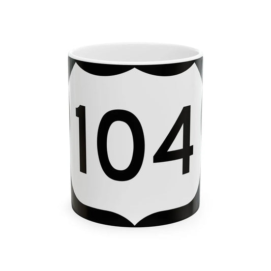 US 104 NY (New York) (Road Sign) White Coffee Mug 11oz - Go Mug Yourself