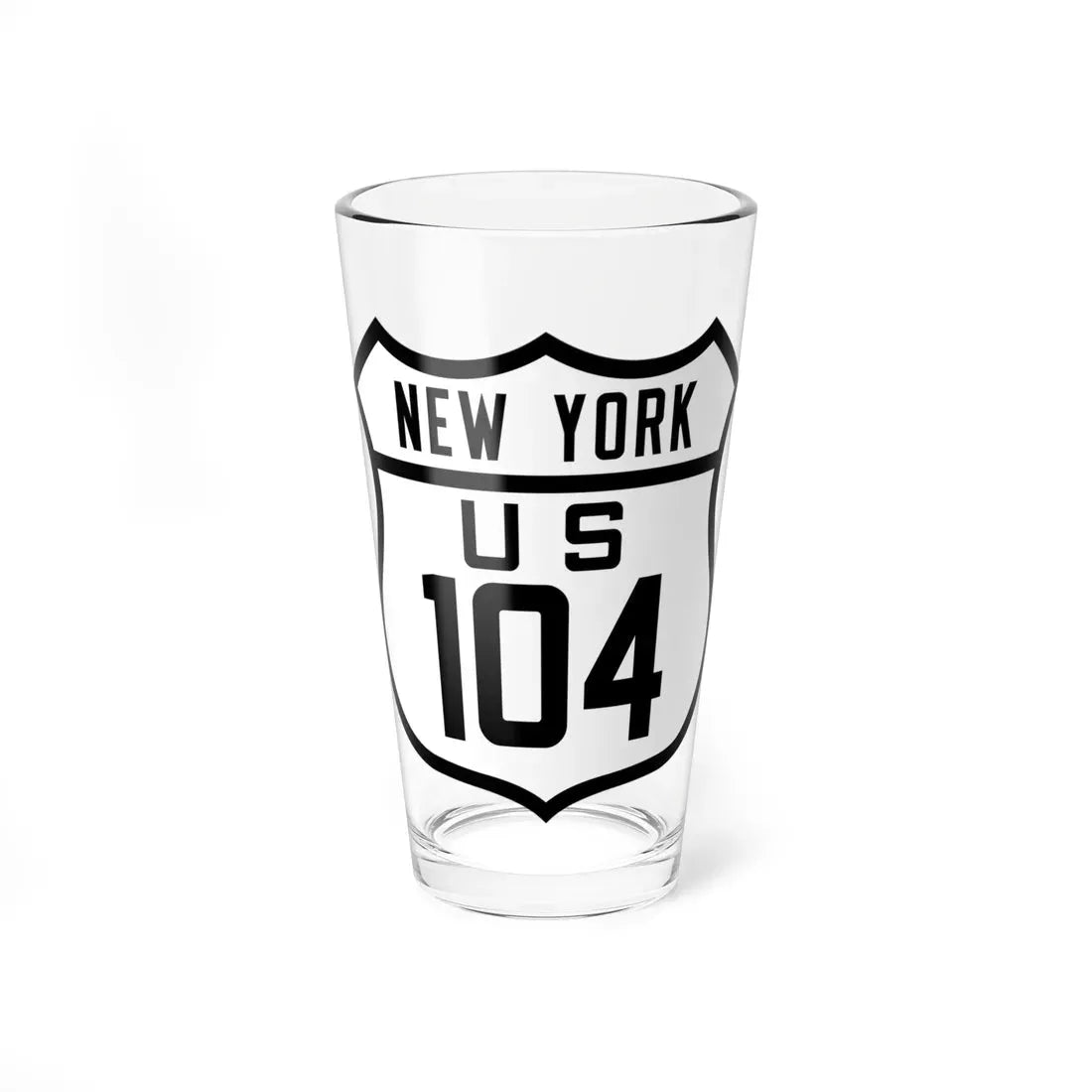 US 104 NY Old (New York) (Road Sign) Pint Glass 16oz 16oz - Go Mug Yourself