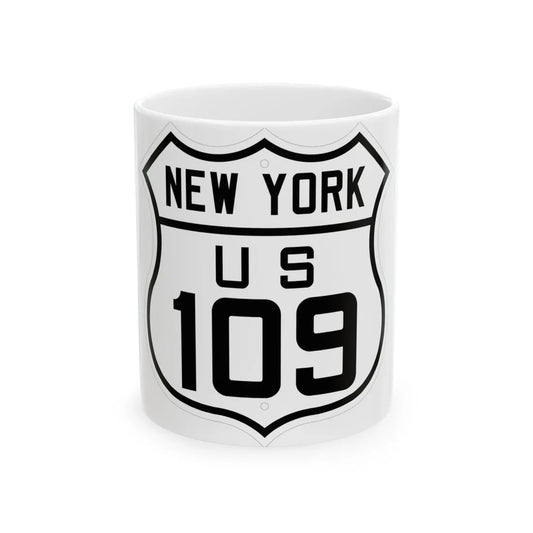US 109 New York 1926 (New York) (Road Sign) White Coffee Mug 11oz - Go Mug Yourself