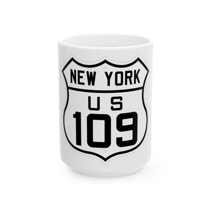US 109 New York 1926 (New York) (Road Sign) White Coffee Mug 15oz - Go Mug Yourself