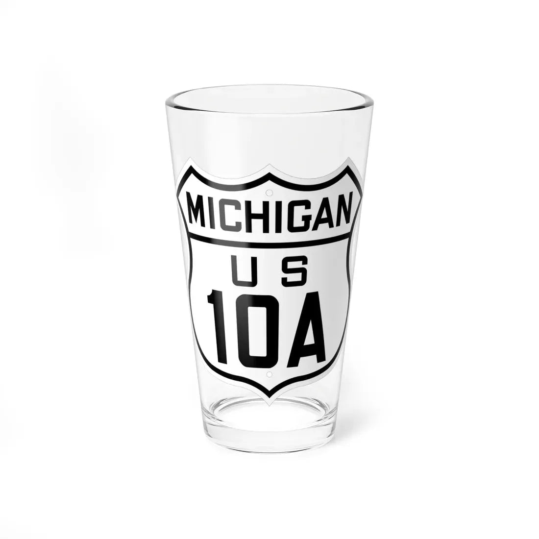 US 10A Michigan 1926 (Michigan) (Road Sign) Pint Glass 16oz 16oz - Go Mug Yourself
