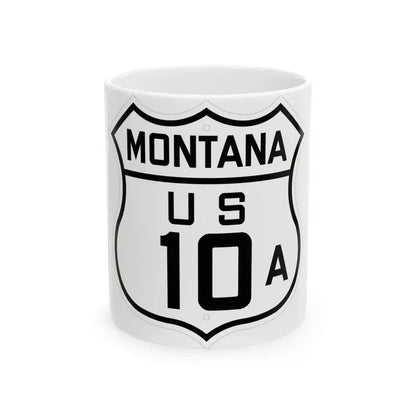 US 10A Montana 1926 (Montana) (Road Sign) White Coffee Mug 11oz - Go Mug Yourself