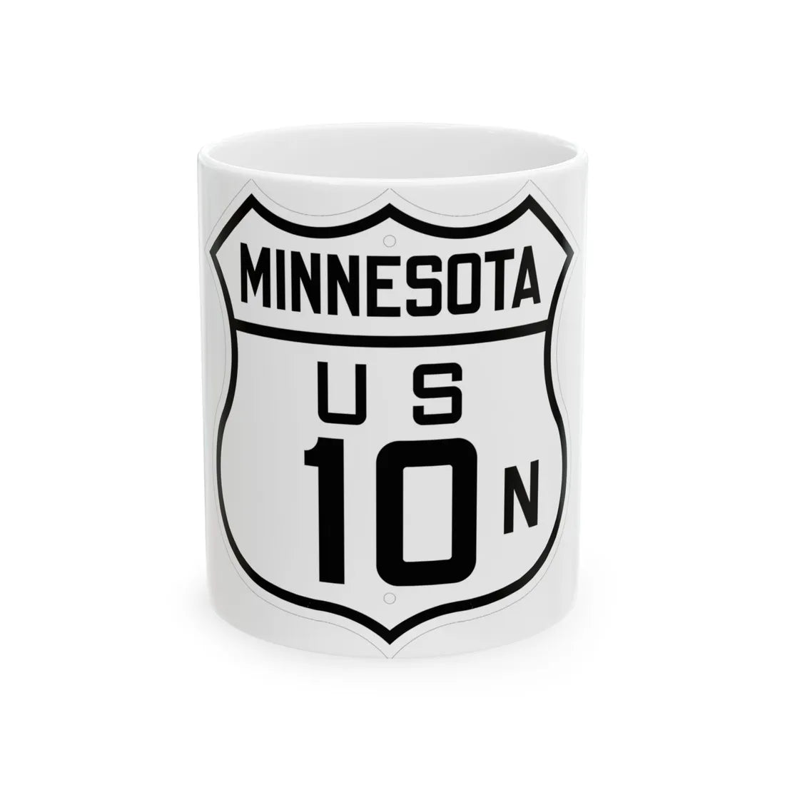 US 10N Minnesota 1926 (Minnesota) (Road Sign) White Coffee Mug 11oz - Go Mug Yourself