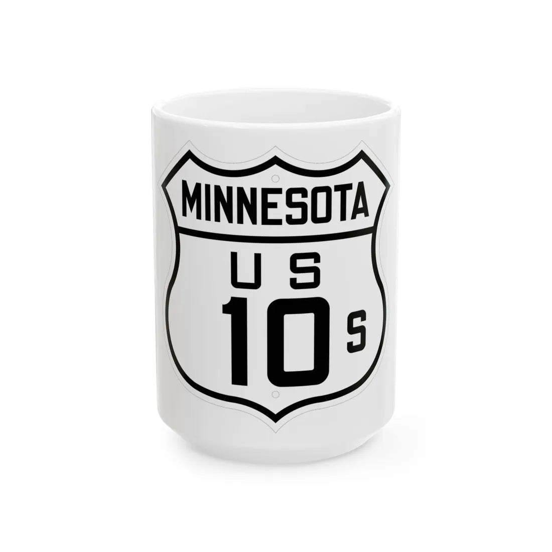 US 10S Minnesota 1926 (Minnesota) (Road Sign) White Coffee Mug 15oz - Go Mug Yourself