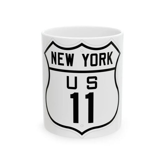 US 11 New York 1926 (New York) (Road Sign) White Coffee Mug 11oz - Go Mug Yourself