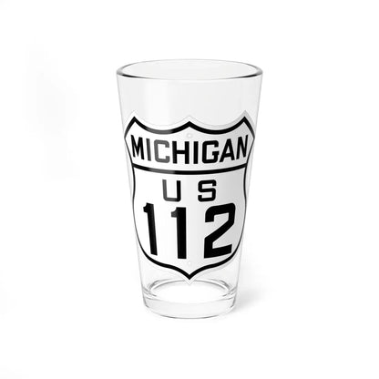 US 112 Michigan 1926 (Michigan) (Road Sign) Pint Glass 16oz 16oz - Go Mug Yourself