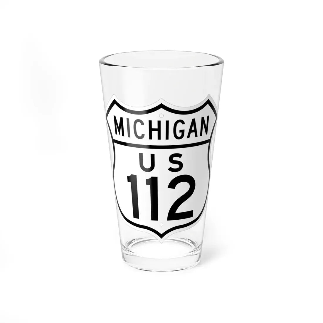 US 112 Michigan 1948 (Michigan) (Road Sign) Pint Glass 16oz 16oz - Go Mug Yourself