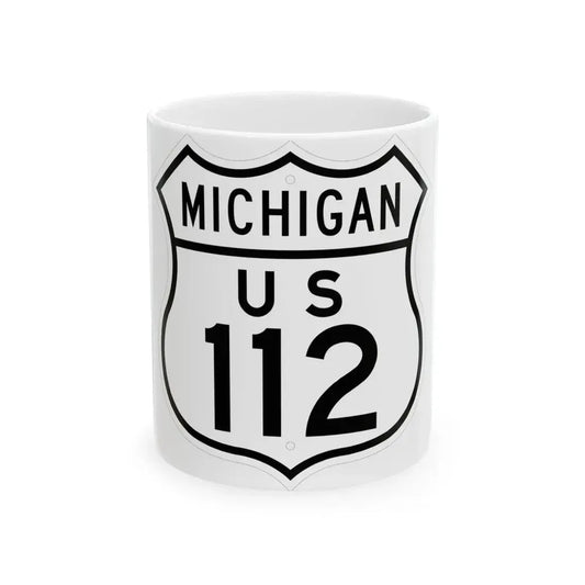 US 112 Michigan 1948 (Michigan) (Road Sign) White Coffee Mug 11oz - Go Mug Yourself