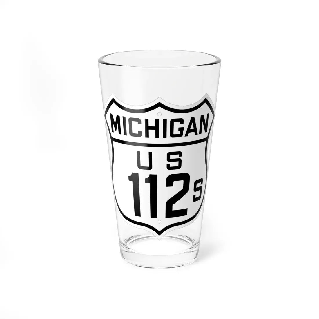 US 112S Michigan 1926 (Michigan) (Road Sign) Pint Glass 16oz 16oz - Go Mug Yourself