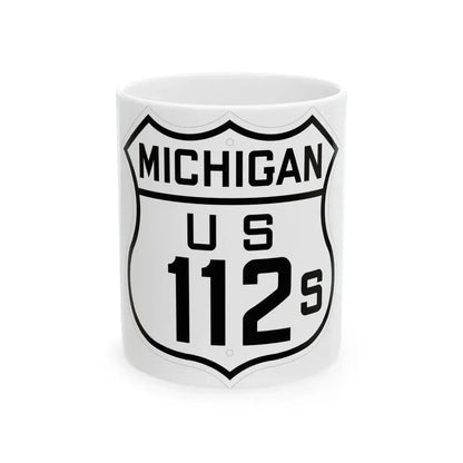 US 112S Michigan 1926 (Michigan) (Road Sign) White Coffee Mug 11oz - Go Mug Yourself