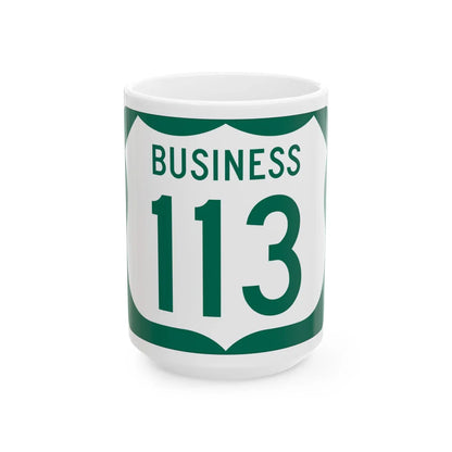 US 113 Business MD (Maryland) (Road Sign) White Coffee Mug 15oz - Go Mug Yourself