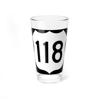 US 118 WI (Wisconsin) (Road Sign) Pint Glass 16oz 16oz - Go Mug Yourself