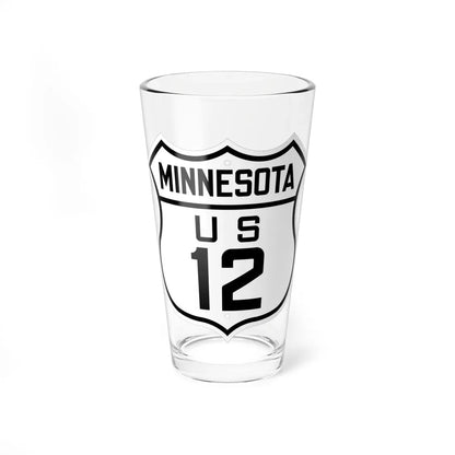 US 12 Minnesota 1926 (Minnesota) (Road Sign) Pint Glass 16oz 16oz - Go Mug Yourself