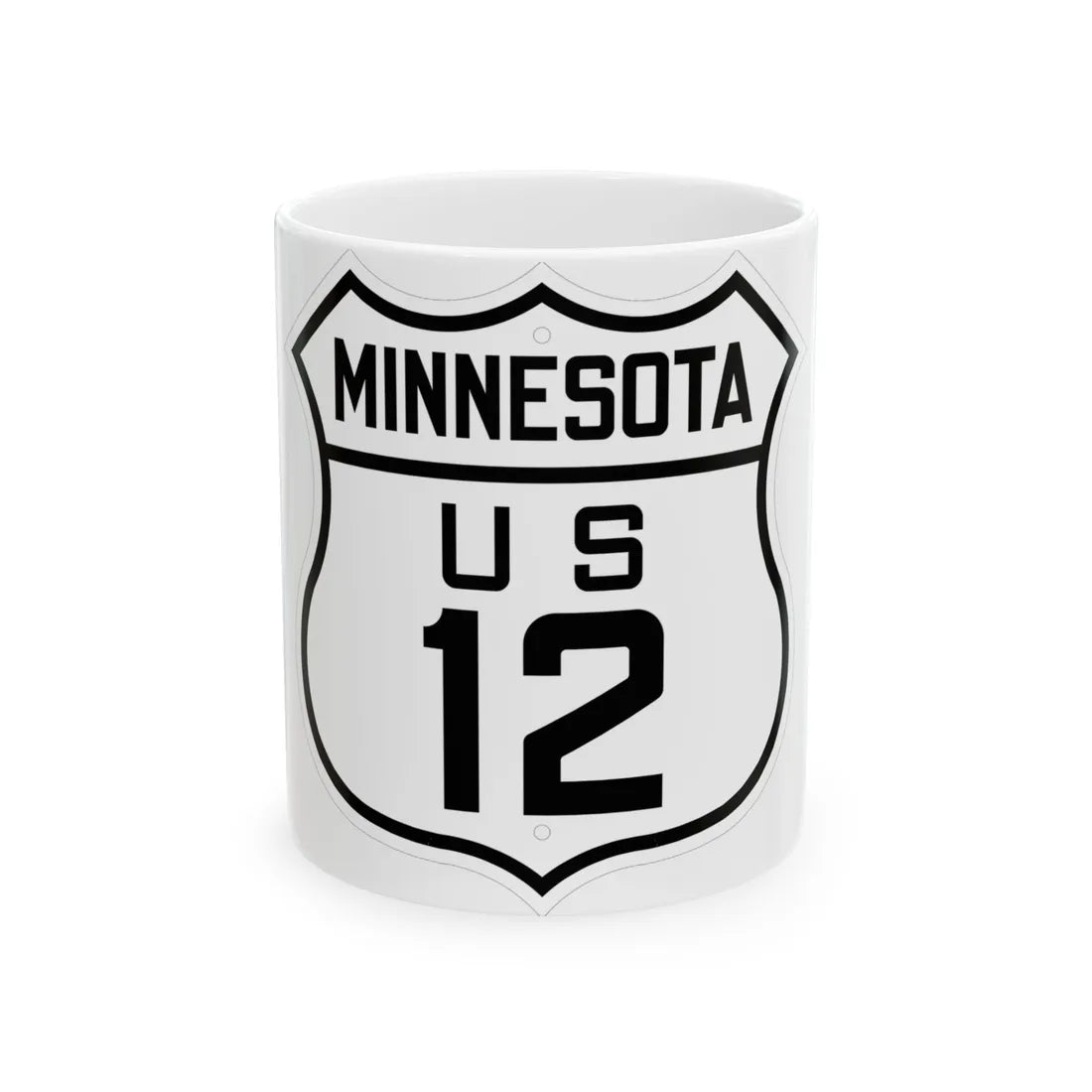 US 12 Minnesota 1926 (Minnesota) (Road Sign) White Coffee Mug 11oz - Go Mug Yourself