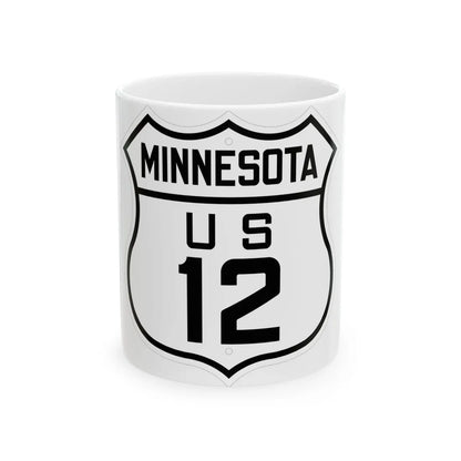 US 12 Minnesota 1926 (Minnesota) (Road Sign) White Coffee Mug 11oz - Go Mug Yourself