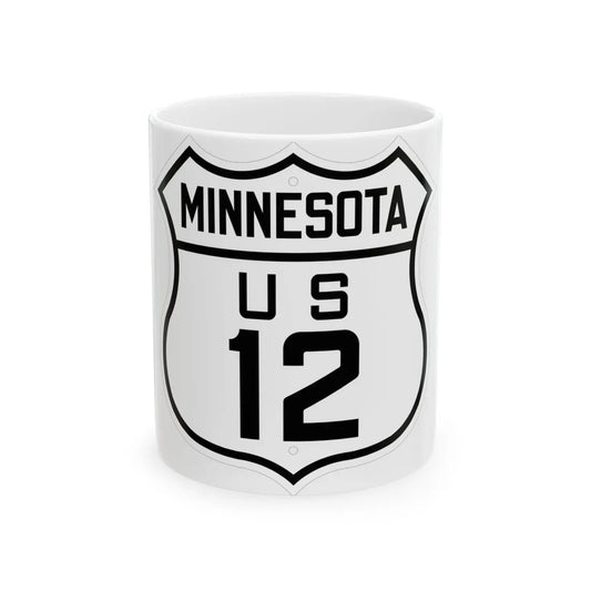 US 12 Minnesota 1926 (Minnesota) (Road Sign) White Coffee Mug 11oz - Go Mug Yourself