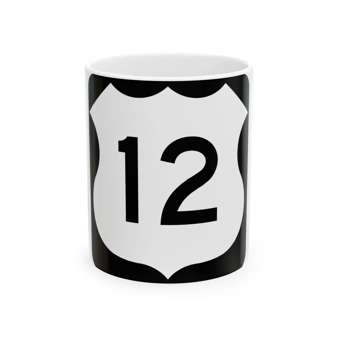 US 12 MN 1961 (Minnesota) (Road Sign) White Coffee Mug 11oz - Go Mug Yourself