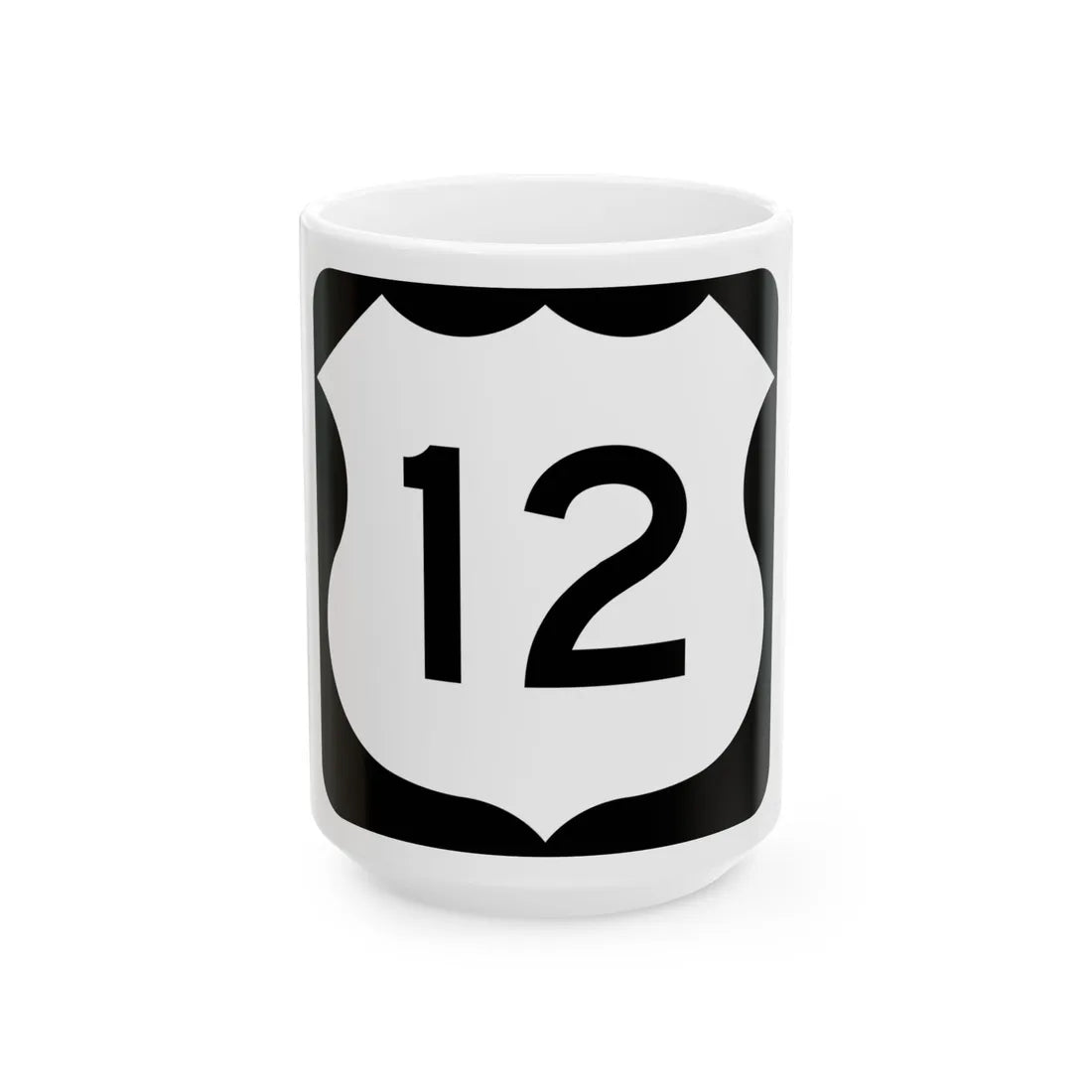 US 12 MN 1961 (Minnesota) (Road Sign) White Coffee Mug 15oz - Go Mug Yourself