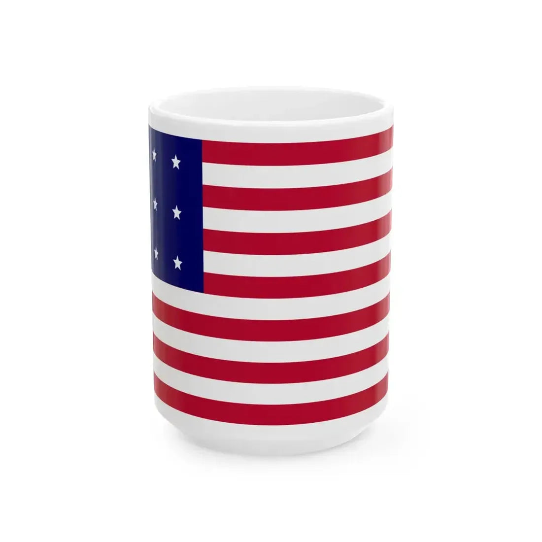 US 12 Star Flag (United States) White Coffee Mug 15oz - Go Mug Yourself